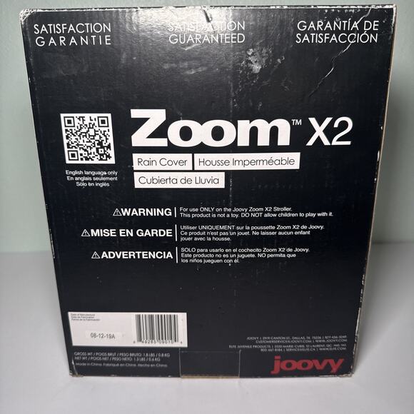 Joovy Zoom X2 Stroller Rain Cover, Transparent #9010 double NEW - Picture 2 of 3